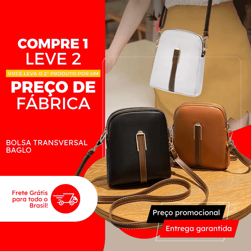 Bolsa Bally Transversal em Couro® [ PAGUE 1 LEVE 2 ] + FRETE GRÁTIS