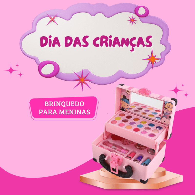 Maleta Princesinha Kids® Maleta de Maquiagem infantil - BRINDE EXCLUSIVO + FRETE GRÁTIS