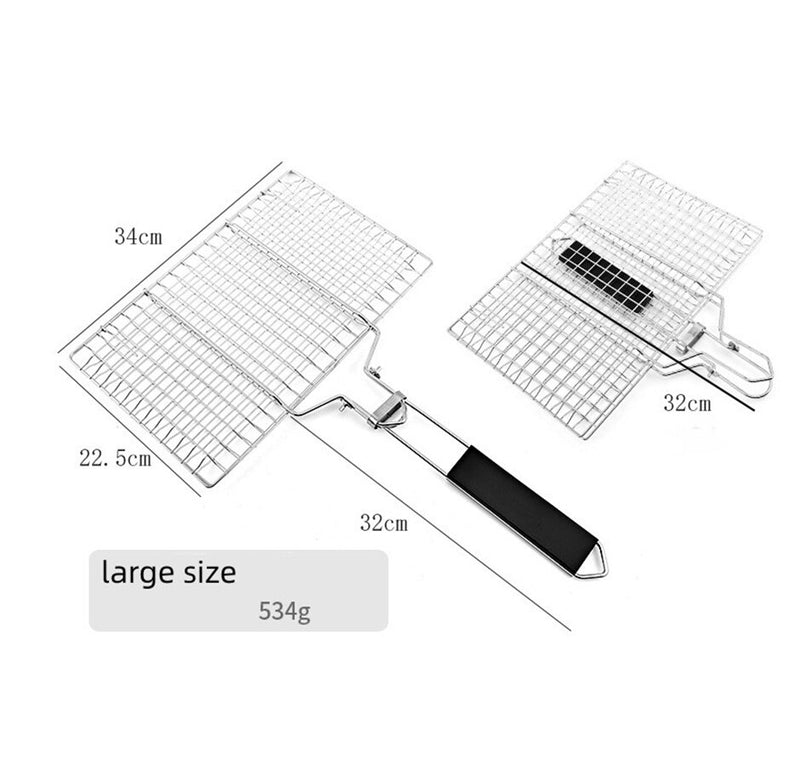 304 Stainless Steel BBQ Non Stick Grilling Basket Grill Mesh Mat Meat Vegetable Steak Picnic Party Barbecue Tool Heat Resistant