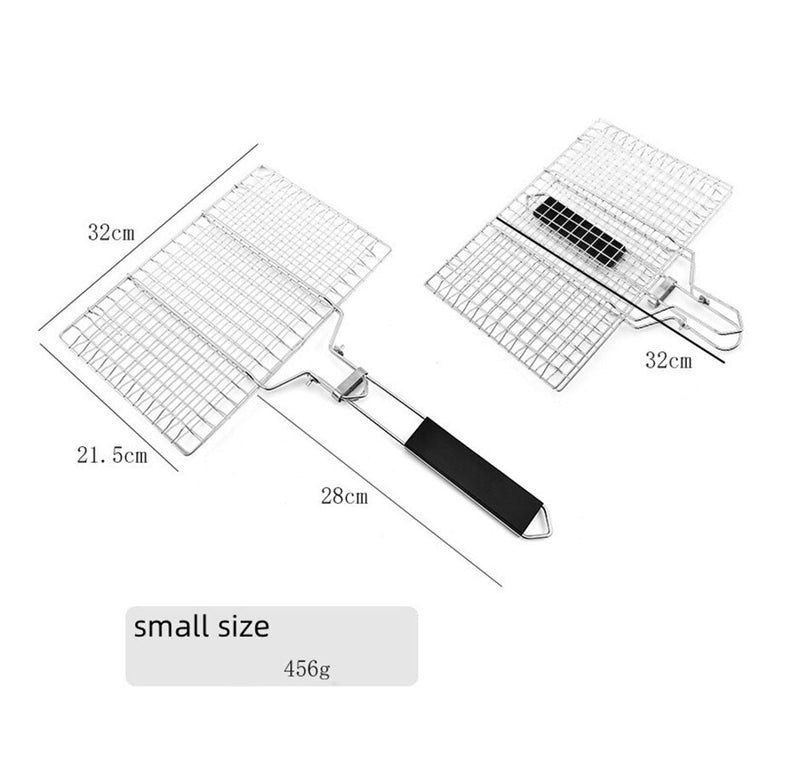 304 Stainless Steel BBQ Non Stick Grilling Basket Grill Mesh Mat Meat Vegetable Steak Picnic Party Barbecue Tool Heat Resistant