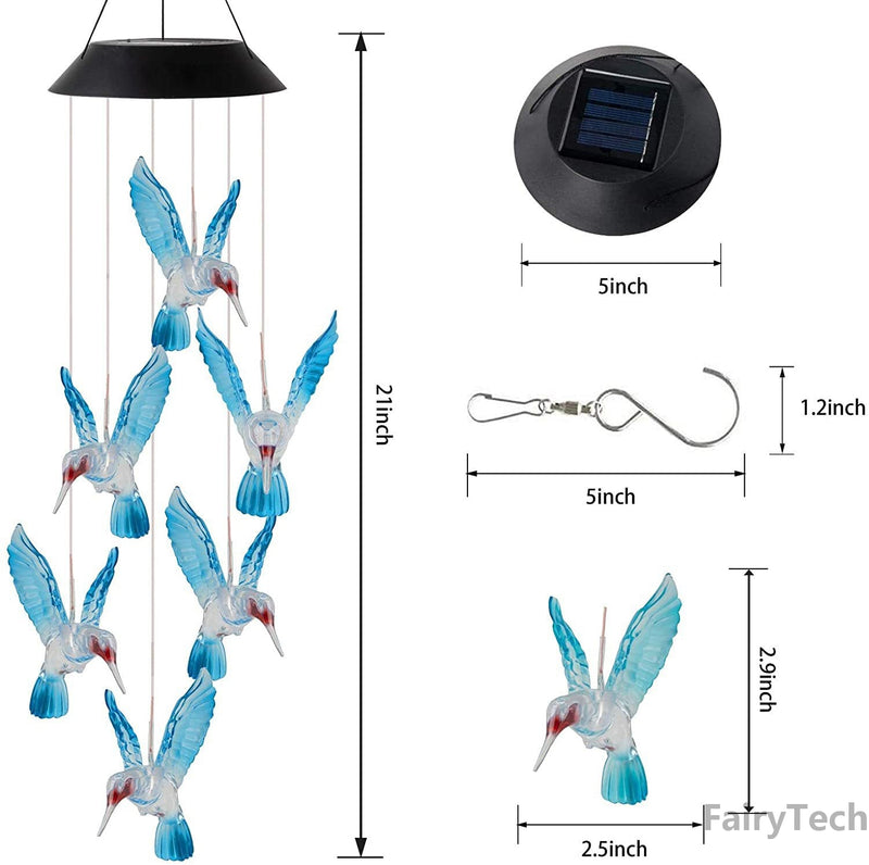 Lâmpada de carrilhão de vento solar LED