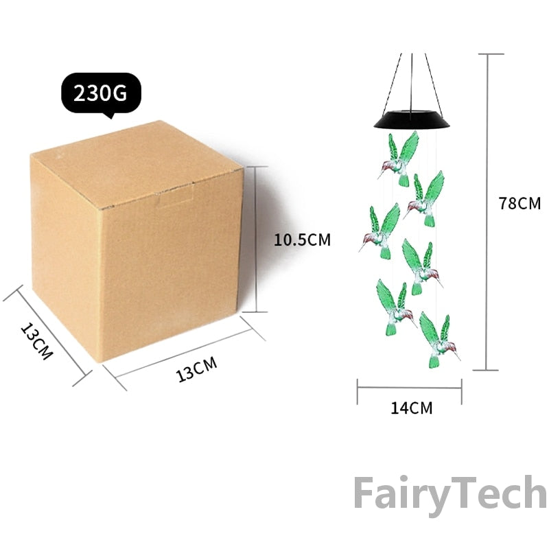 Lâmpada de carrilhão de vento solar LED