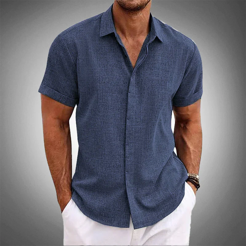 Cotton Shirt ™-Camisa Manga Curta Linho