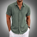 Cotton Shirt ™-Camisa Manga Curta Linho