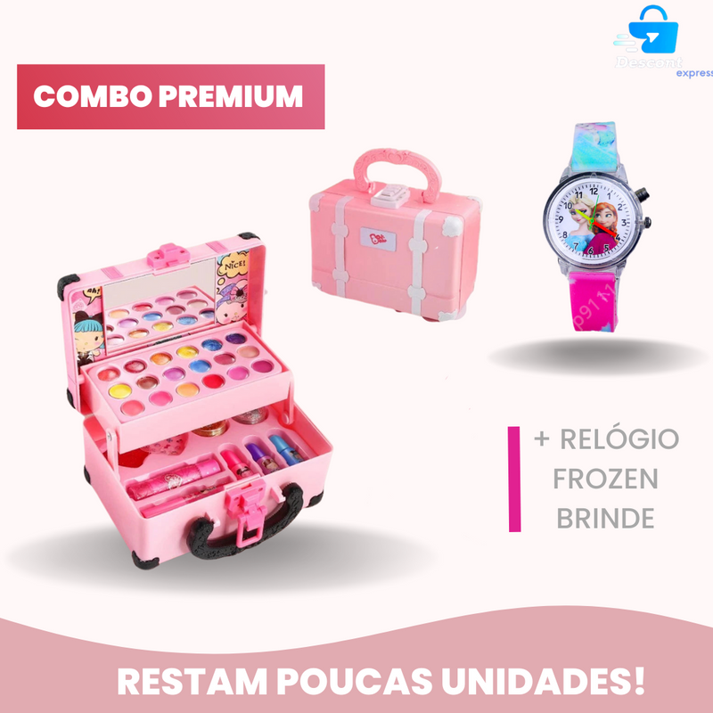 Maleta Princesinha Kids® Maleta de Maquiagem infantil - BRINDE EXCLUSIVO + FRETE GRÁTIS