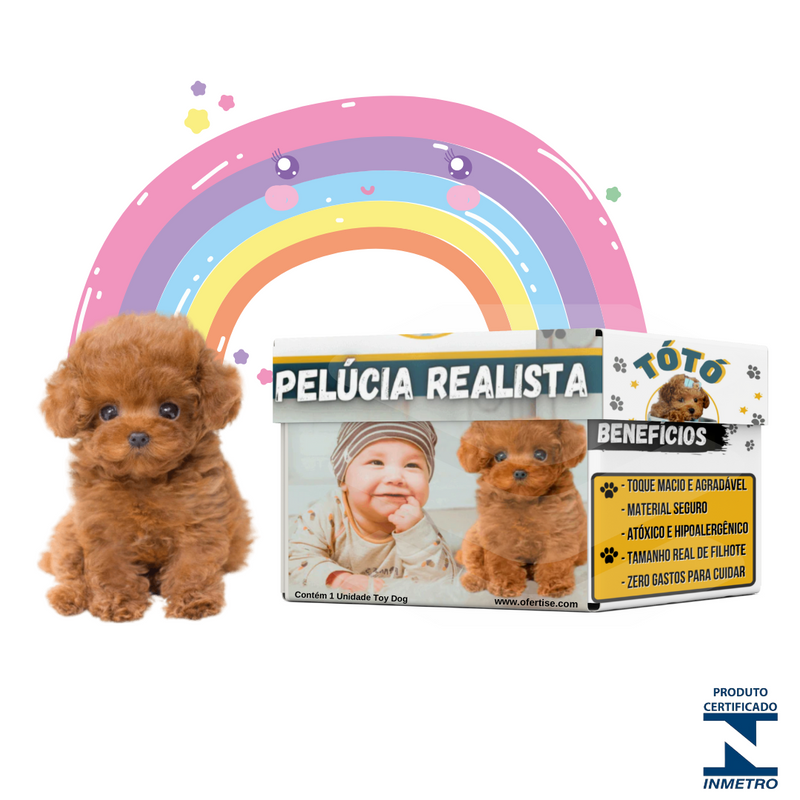 Toy Dog® Cachorrinho de Pelúcia Realista + BRINDE EXCLUSIVO