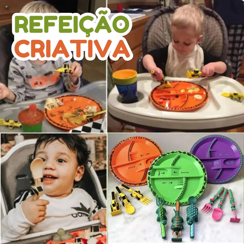 Conjunto Refeição Criativa - Louças e talheres sensoriais para crianças