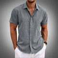 Cotton Shirt ™-Camisa Manga Curta Linho