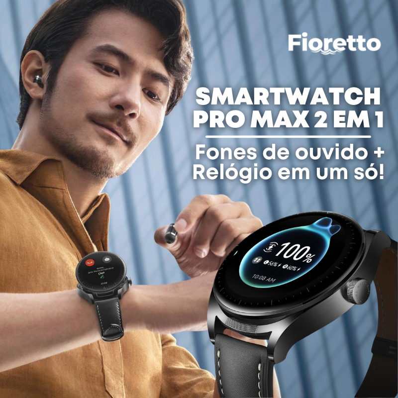 SmartWatch 2 em 1 ProMax - Fone sem fio Ultra Beat (À Prova D'água)