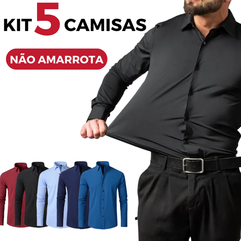 [ Pague 2 Leve 3 ] Camisas de Alfaiataria Fio a Fio - Não amarrota + FRETE GRÁTIS